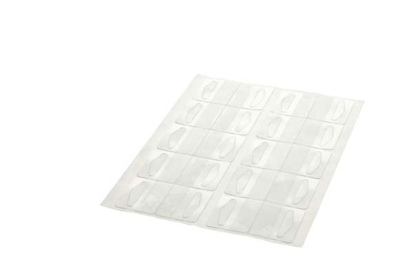 Clear hang tabs