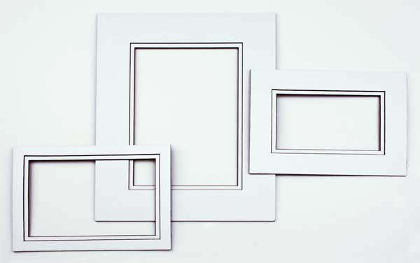 Mount Board Double thick White/Black 40.6x50.8cm with 19x29cm Window (10 pieces) [MD20198]