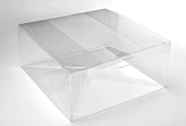 Plastic Gift Boxes 18.1x18.1x7.6cm Food Safe with Autolock Bottom (25 pieces) [PLB206]