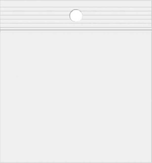 Grip Seal Bags with Hang hole 12.5x12.5cm Crystal Clear PP 100 micron (100 pieces) [Z4R55]