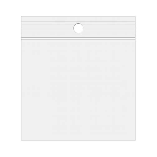 Grip Seal Bags with Hang hole 5x5cm Crystal Clear PP 75 micron (100 pieces) [Z3R22]