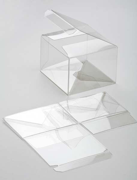Plastic Gift Boxes 10.2x10.2x10.2cm Autolock Bottom (25 pieces) [FPLB56]