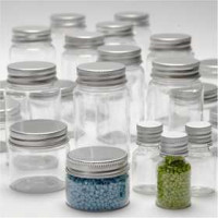 Screw Lid Plastic Jars, H: 35-77 mm, D: 24-45 mm, 80 pcs [HOB-13175]