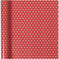 Wrapping paper, W: 70 cm, 80 g, 4 m, white, red [HOB-190110]