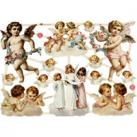 Vintage Die-Cuts, sheet 16.5x23.5 cm, 3 sheets [HOB-19331]