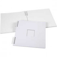 Spiral Bound Scrapbook, size 30.5x30.5 cm, 250 g, 1 pc, white [HOB-20447]