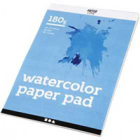 Watercolour Paper Pad, A4 210x297 mm, 180 g, 20 sheets, white [HOB-22107]
