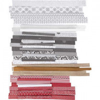 Paper Star Strip Packs, W: 15+25+40 mm, D: 6.5+11.5+18 cm, 18 packs, asstd. colours [HOB-22222]