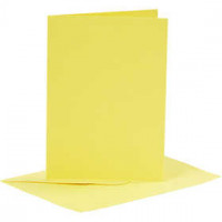 Cards and Envelopes, card size 10.5x15 cm, envelope size 11.5x16.5 cm, 6 sets, yellow [HOB-23012]