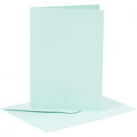 Cards and Envelopes, card size 10.5x15 cm, envelope size 11.5x16.5 cm, 6 sets, light blue [HOB-23013]