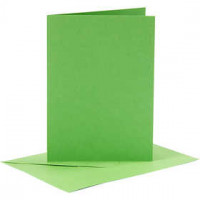 Cards and Envelopes, card size 10.5x15 cm, envelope size 11.5x16.5 cm, 6 sets, green [HOB-23015]