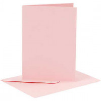 Cards and Envelopes, card size 10.5x15 cm, envelope size 11.5x16.5 cm, 6 sets, rose [HOB-23016]