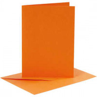 Cards and Envelopes, card size 10.5x15 cm, envelope size 11.5x16.5 cm, 6 sets, orange [HOB-23018]