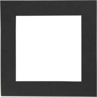 Picture Mount, size 12.5x12.5 cm, carving: 8.5x8.5 cm, 25 pcs, black [HOB-23595]