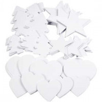 Christmas Shapes, size 6-10 cm, 240 g, 300 pcs, white [HOB-23840]