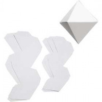 Diamond Ornaments, H: 6.5+8.5 cm, 180 g, 12 pcs, white [HOB-252750]
