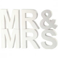Letters, H: 17.5 cm, depth 4.5 cm, 1 set, white [HOB-25772]
