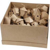 Mini Bird Houses, H: 7 cm, 60 pcs [HOB-26533]