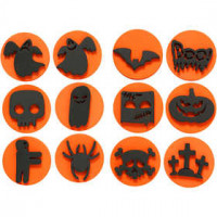 Foam Stamps, D: 7.5 cm, thickness 2.5 cm, 12 pcs [HOB-28553]
