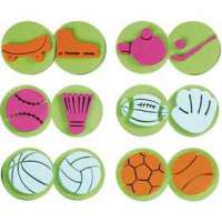 Foam Stamps, D: 7.5 cm, thickness 2.5 cm, 6 pcs [HOB-28555]