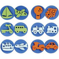 Foam Stamps, D: 7.5 cm, thickness 2.5 cm, 6 pcs [HOB-28556]