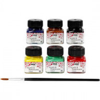 Glass & Porcelain paint, 6x20 ml, asstd. colours [HOB-31405]