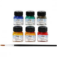 Glass & Porcelain paint, 6x20 ml, asstd. colours [HOB-31406]