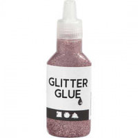Glitter Glue, 25 ml, rose [HOB-318290]