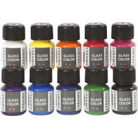 Glass Ceramic Paint, 10x35 ml, asstd colours [HOB-33354]