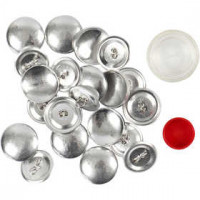DIY Covered Buttons, D: 22 mm, 12 pcs, sølv [HOB-40415]