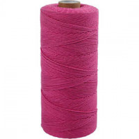 Cotton Twine, L: 315 m, thickness 1 mm, 220 g, pink [HOB-41508]