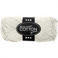 Cotton Yarn, L: 80-85 m, maxi, 50 g, cream [HOB-421311]
