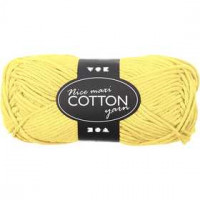 Cotton Yarn, L: 80-85 m, maxi, 50 g, yellow [HOB-421313]