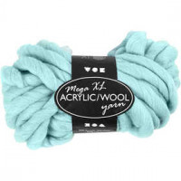 Chunky yarn of acrylic/wool, L: 15 m, mega, 300 g, turquoise [HOB-42164]