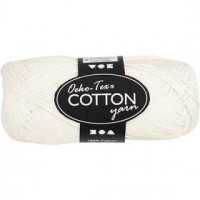 Cotton Yarn, L: 170 m, 8/4, 50 g, off-white [HOB-431030]