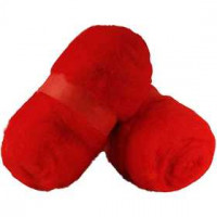 Carded Wool, 2x100 g, red [HOB-45176]
