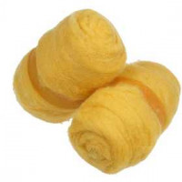 Carded Wool, 2x100 g, yellow [HOB-45177]