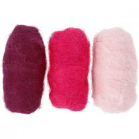 Carded Wool, 3x10 g, purple/pink harmony [HOB-45334]