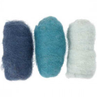 Carded Wool, 3x10 g, blue harmony [HOB-45335]