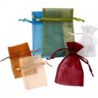 Organza Bags, size 7x10 cm, size 10x15 cm, 30 pcs, asstd colours [HOB-47423]