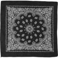 Printed Bandana, size 55x55 cm, 1 pc, black [HOB-49750]