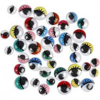 Googly Eyes, D: 8-12 mm, 300 mixed [HOB-50124]