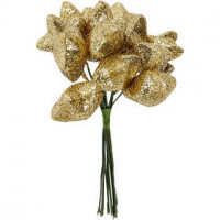 Star, D: 25 mm, 12 pcs, gold [HOB-504432]