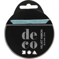Velvet Ribbon, W: 6 mm, 10 m, light blue [HOB-51303]
