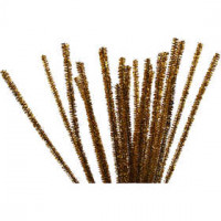 Pipe Cleaners, thickness 6 mm, L: 30 cm, 24 pcs, gold [HOB-51630]