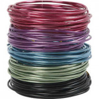 Aluminium Wire, thickness 3 mm, 5x5 m, asstd. colours [HOB-51727]