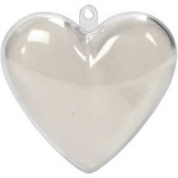 Plastic Transparent Heart 10cm (25 pieces) [PEP-0708100]