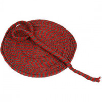 Knitted Tube, W: 10 mm, 10 m, christmas red/grey [HOB-53101]