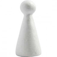 Cone Body, H: 13 cm, 5 pcs, white [HOB-543320]
