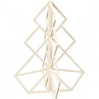 Christmas Tree, H: 60 cm, W: 48 cm, 1 pc, plywood [HOB-56175]